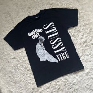 Stussy T-shirt Men’s ‘Bugged Out’ Short Sleeve Tee 100% Cotton Black Sz M